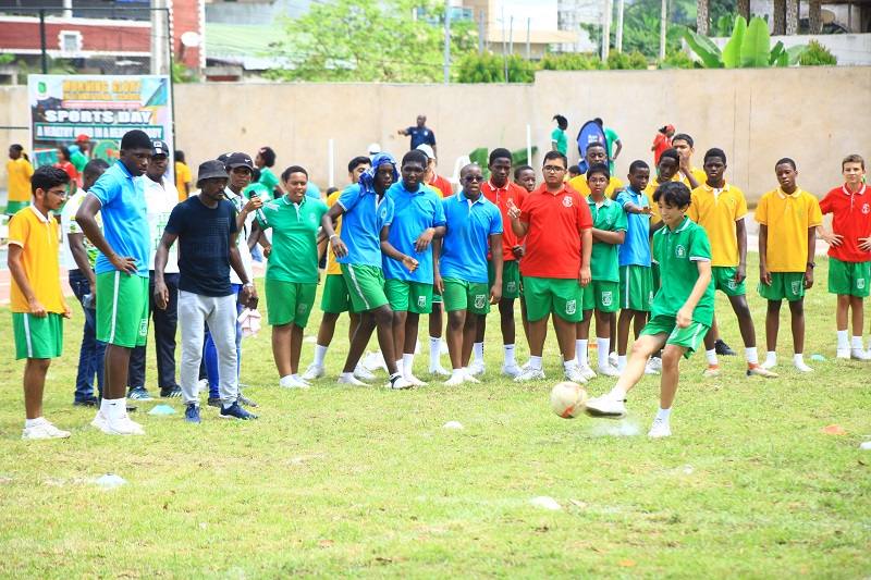 Students competing in the annual MGIS Sports Day football match